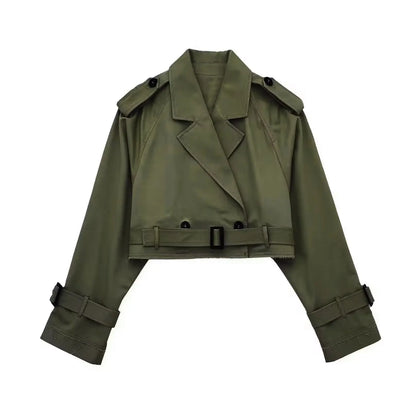 Women’s Belted Cropped Trench Jacket