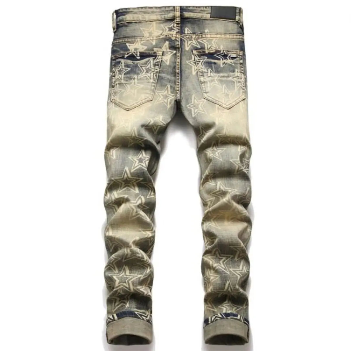 Men’s Distressed Patch Slim Jeans