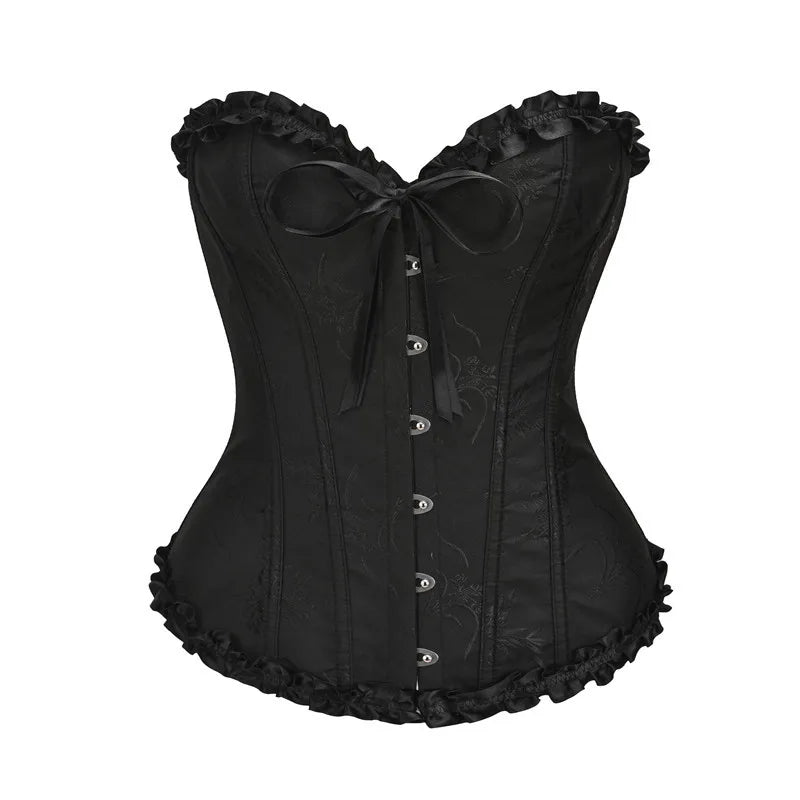 Jacquard Ruffle Corset Top