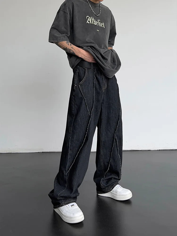 Oversized Wide-Leg Ripped Jeans
