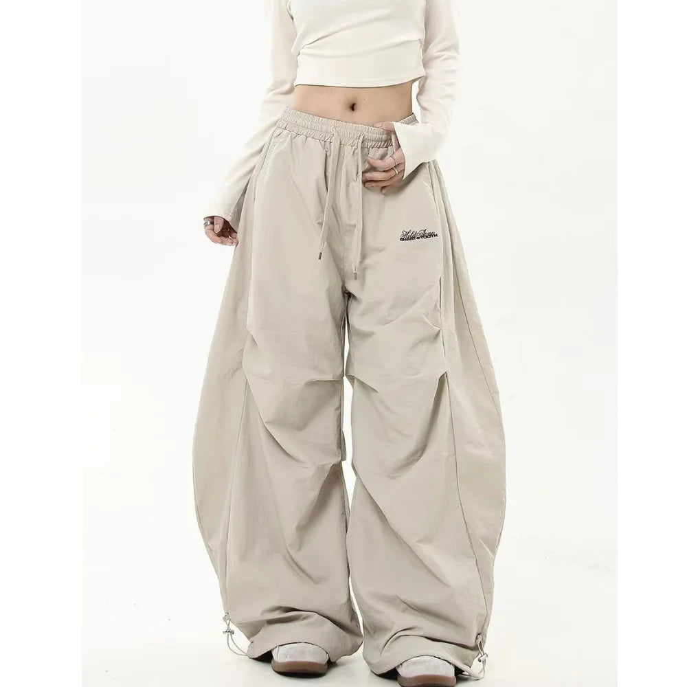 Women’s Striped Wide-Leg Cargo Pants