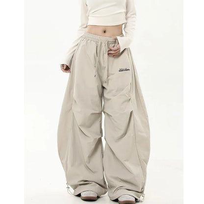 Women’s Striped Wide-Leg Cargo Pants