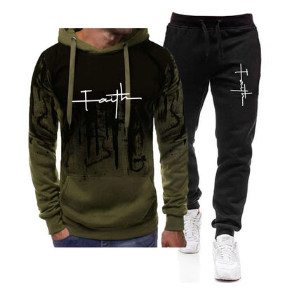 Men’s Splash-Print Hoodie & Jogger Set