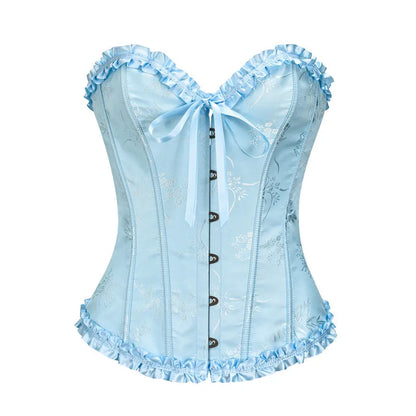 Jacquard Ruffle Corset Top