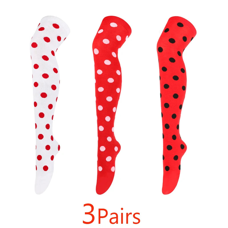 Polka-Dot Over-the-Knee Socks