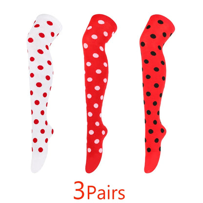 Polka-Dot Over-the-Knee Socks