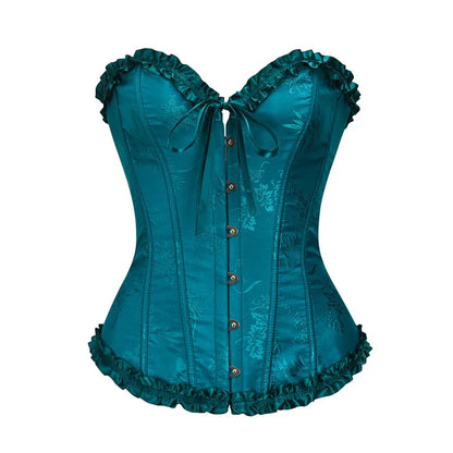 Jacquard Ruffle Corset Top