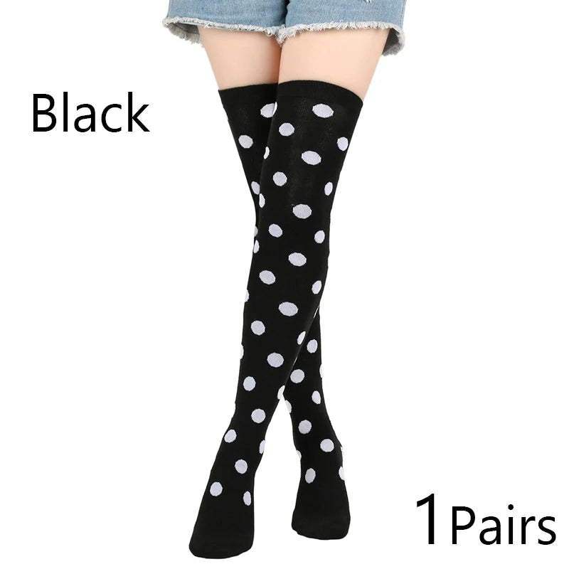 Polka-Dot Over-the-Knee Socks