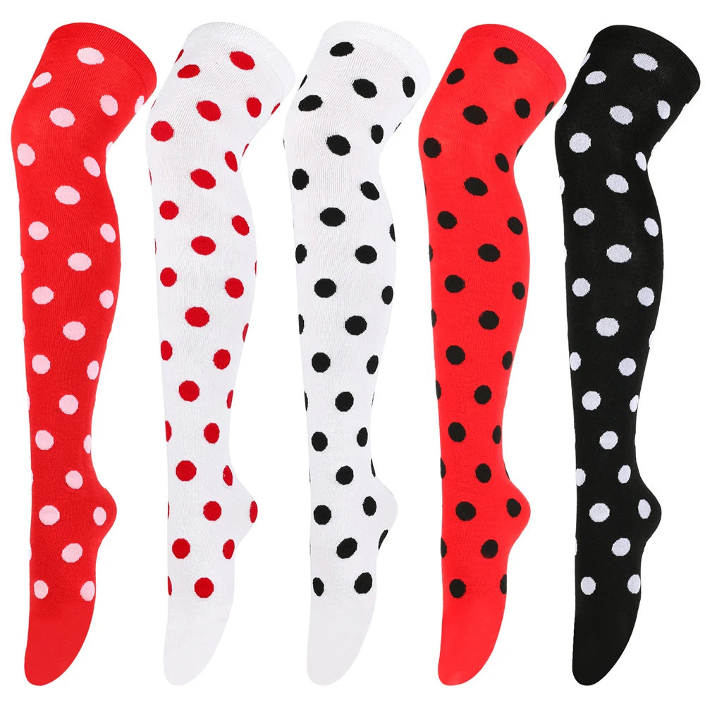 Polka-Dot Over-the-Knee Socks