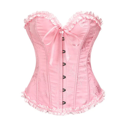 Jacquard Ruffle Corset Top