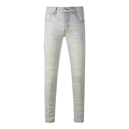 Retro-Wash Skinny Ripped Jeans