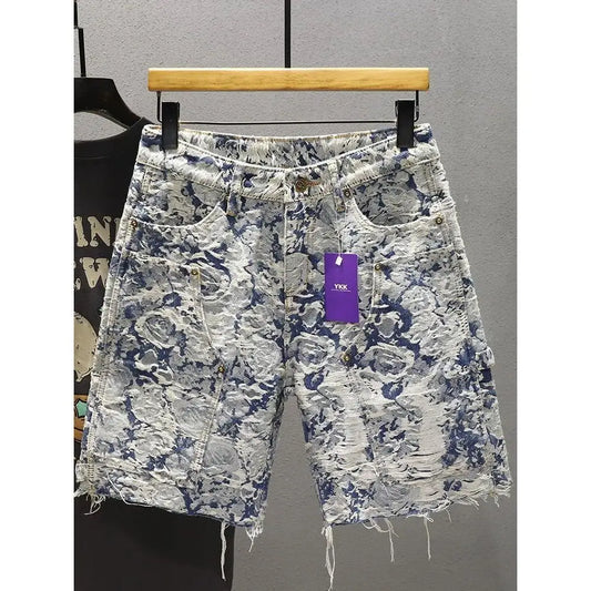 Men’s Blue-Wash Denim Shorts