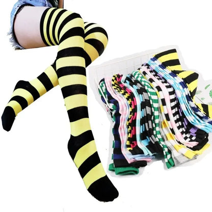 Striped Over-the-Knee Socks