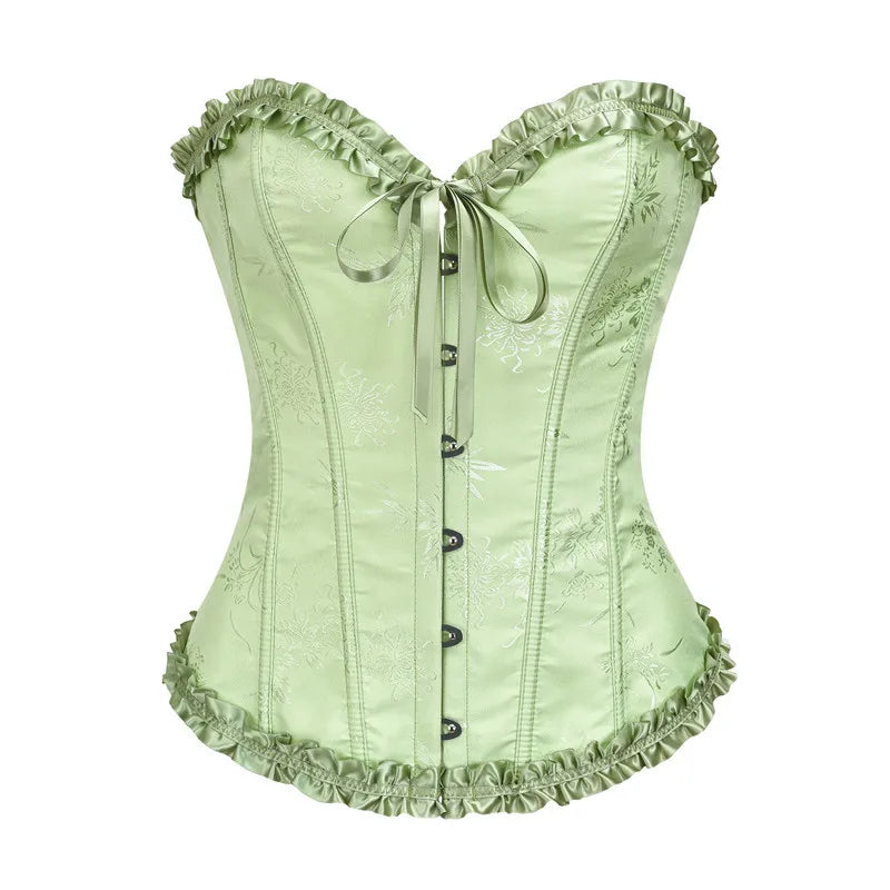 Jacquard Ruffle Corset Top