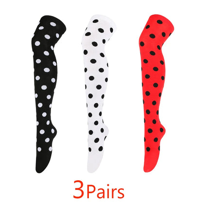 Polka-Dot Over-the-Knee Socks