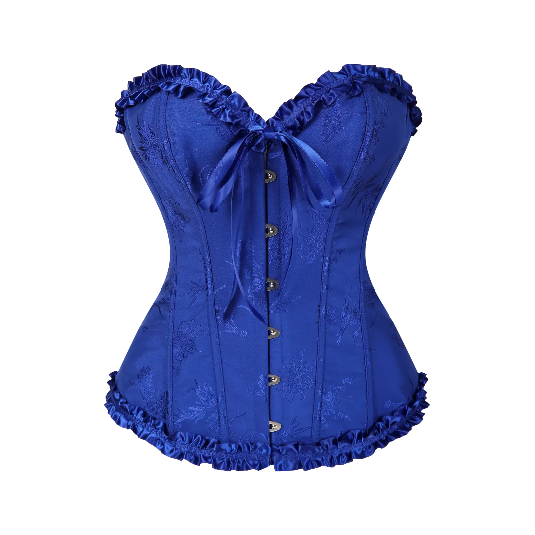 Jacquard Ruffle Corset Top