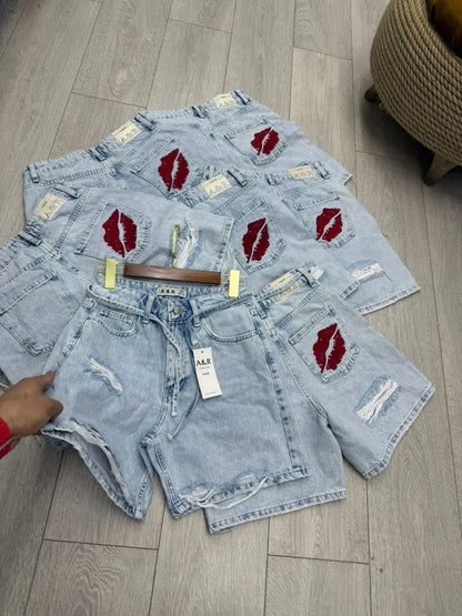 Women’s Embroidered Denim Shorts