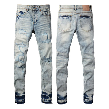 Distressed Skinny Jeans — Light Blue