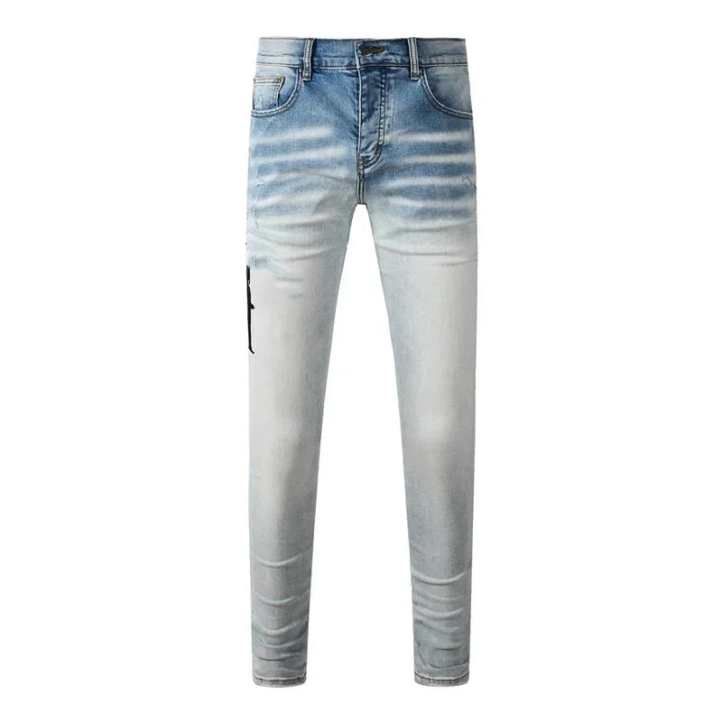 Retro-Wash Skinny Ripped Jeans