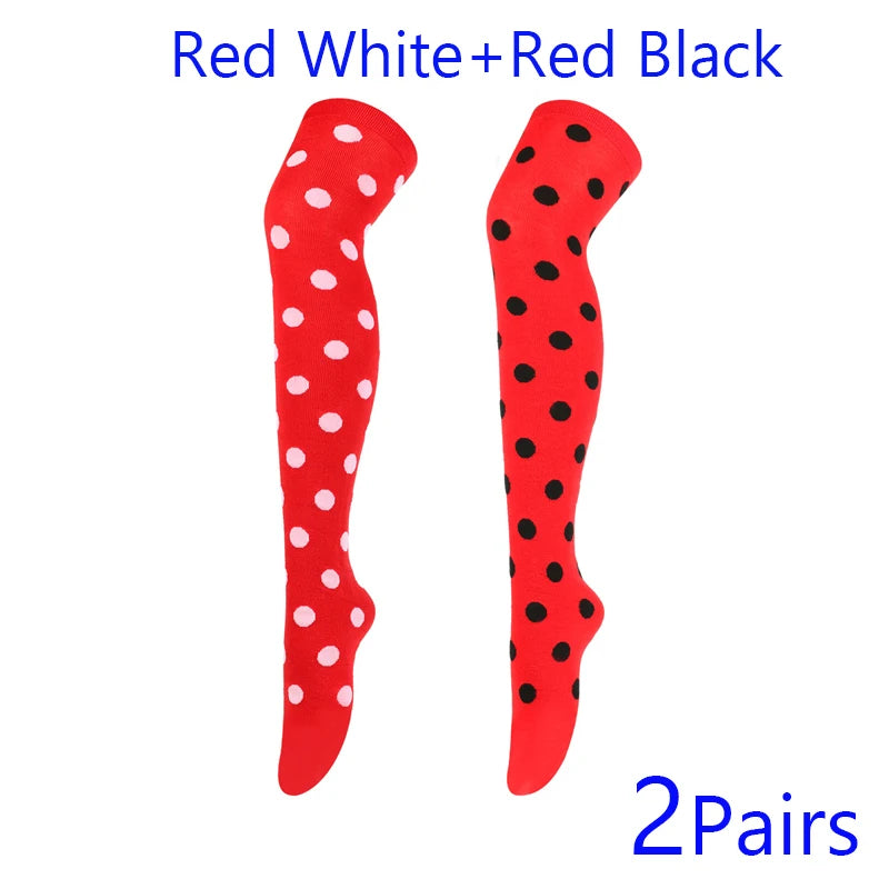 Polka-Dot Over-the-Knee Socks
