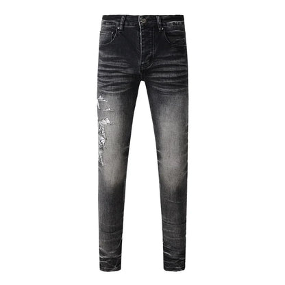 Retro-Wash Skinny Ripped Jeans