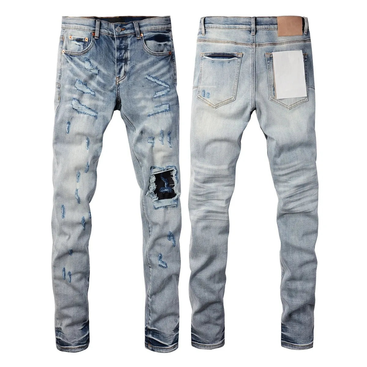 Distressed Skinny Jeans — Light Blue