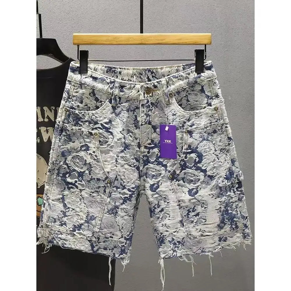 Men’s Blue-Wash Denim Shorts