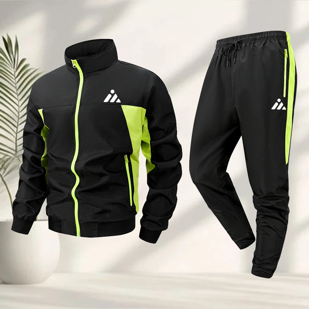 Men’s Geometric Zip Track Set