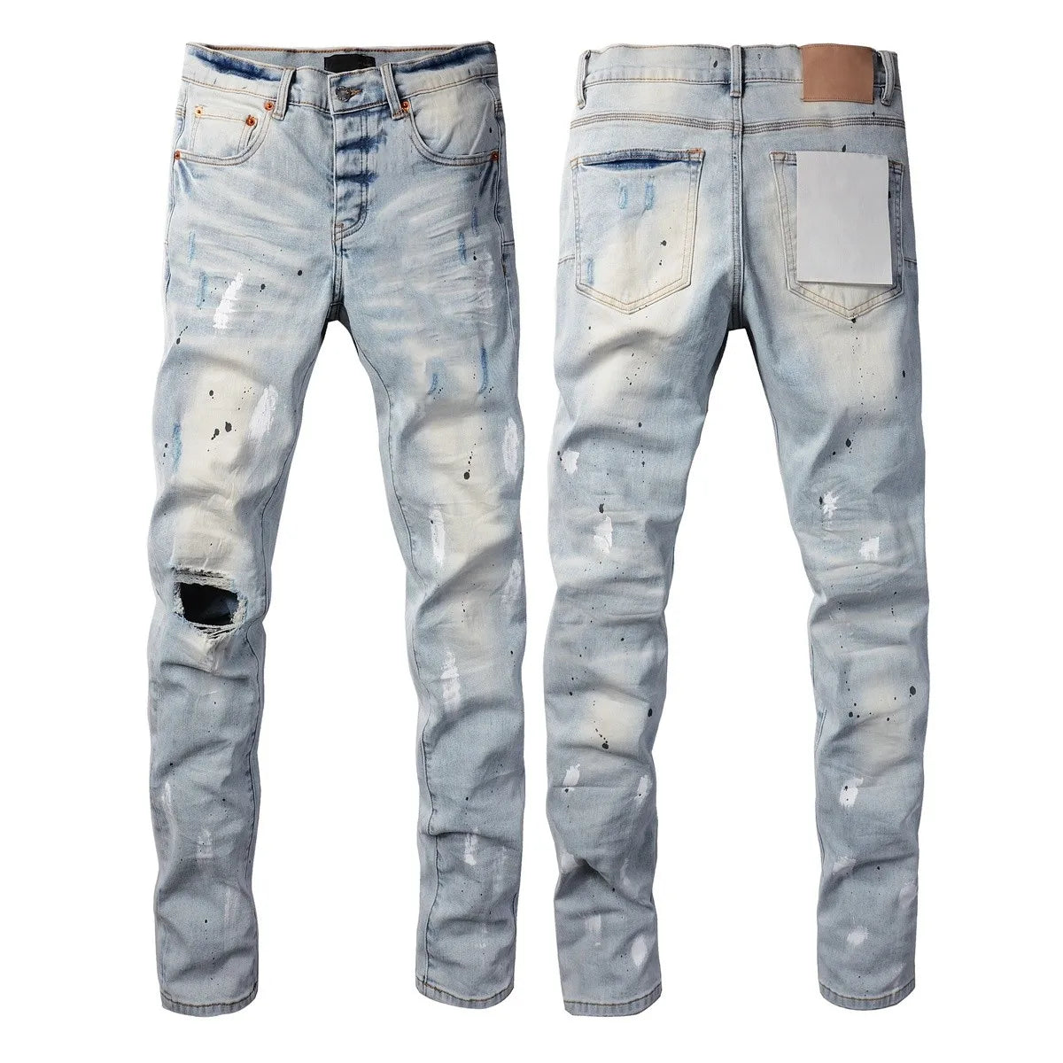 Distressed Skinny Jeans — Light Blue