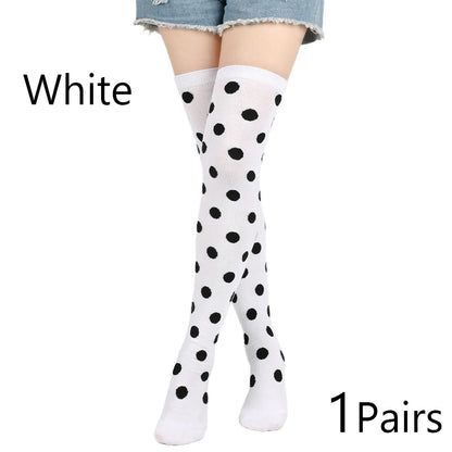 Polka-Dot Over-the-Knee Socks