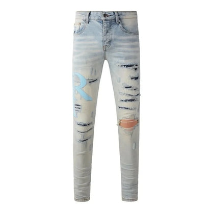 Retro-Wash Skinny Ripped Jeans