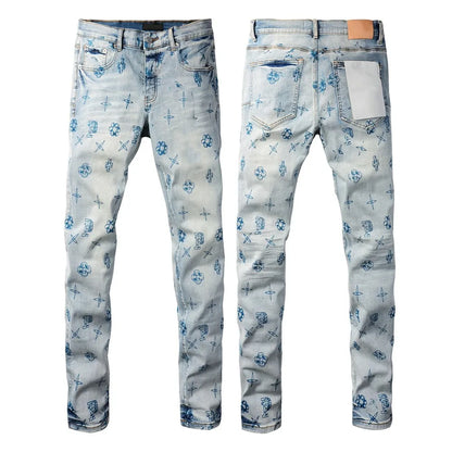 Distressed Skinny Jeans — Light Blue