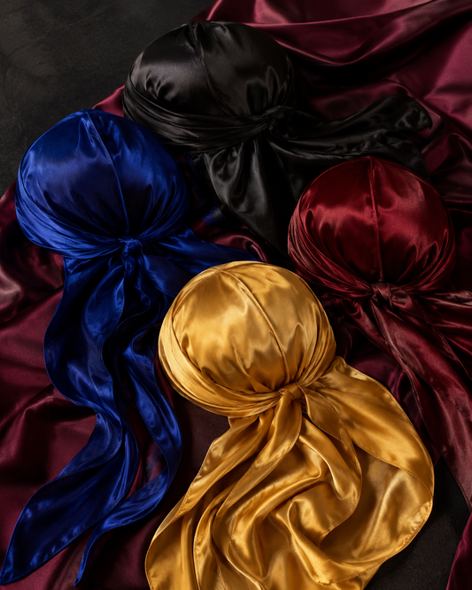 Satin durag set in a Tanzy editorial