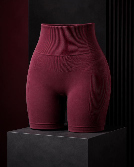 Women's seamless biker shorts in a Tanzy editorial